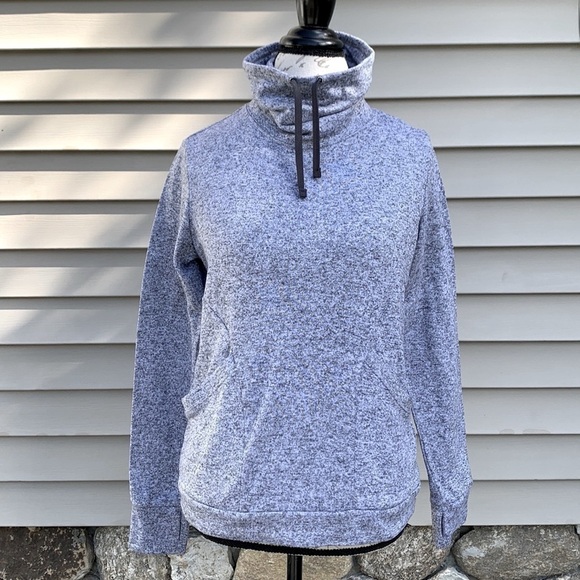 Old Navy Active Go-Dry Heathered Gray Mock Neck Sweater - Picture 1 of 13